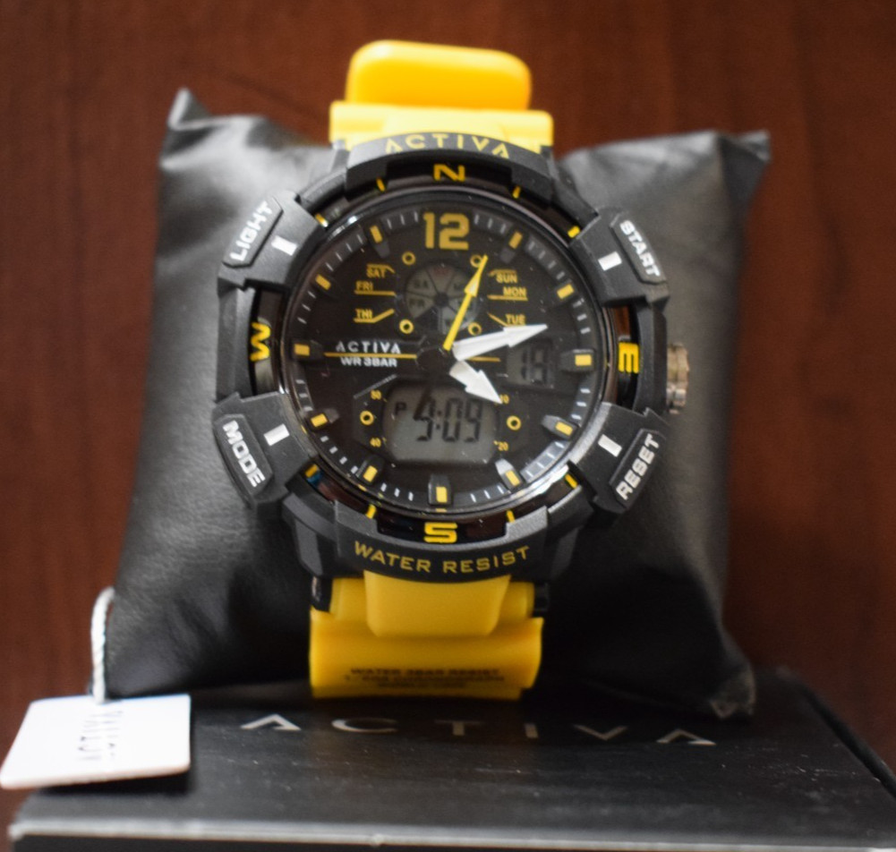 Activa X Invicta Digital 53mm Men’s Watch ACW8045-004 Water Resist Yellow NIB