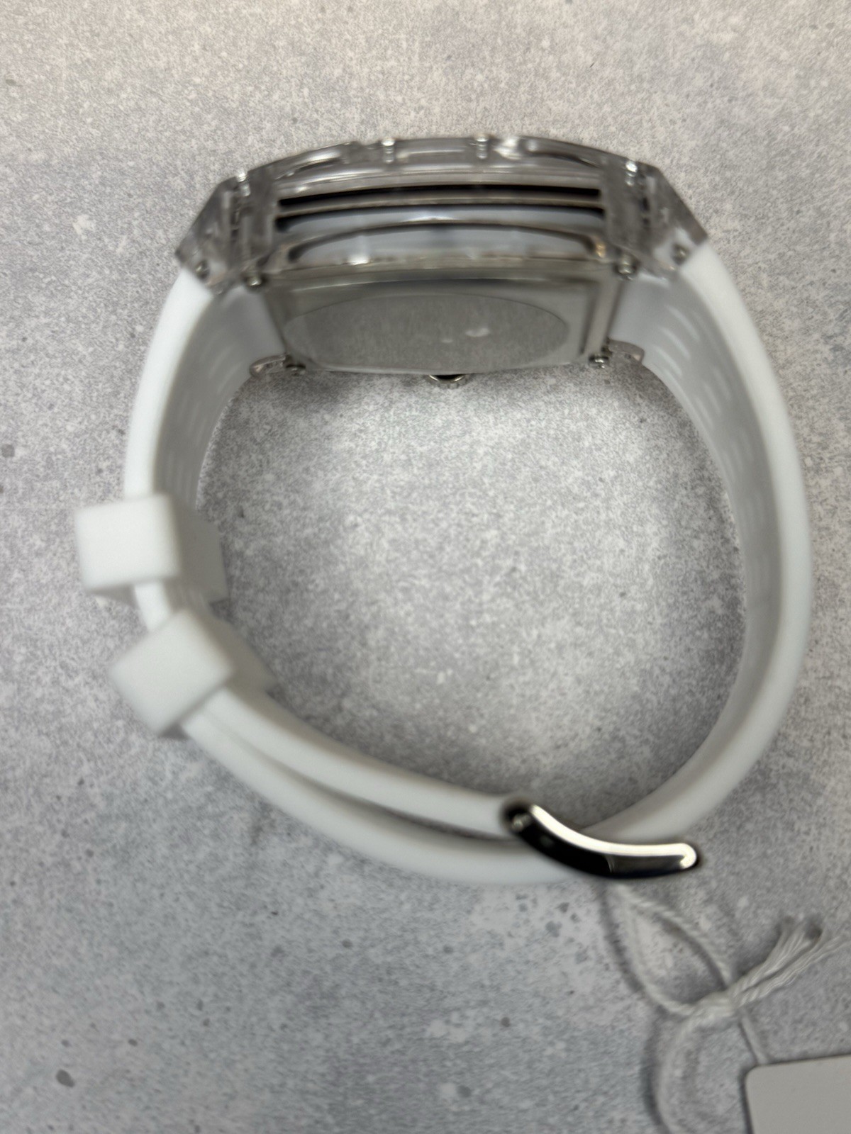 Invicta S1 Rally Men’s Watch Transparent Case White Silicone Band Black Dial New