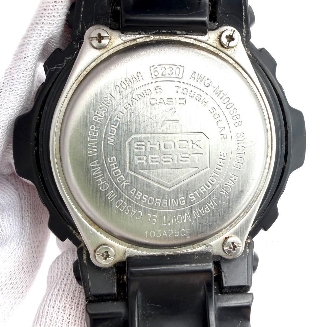 Casio G-Shock AWG-M100SBB Digital Analog Watch Solar Black Not Working Used