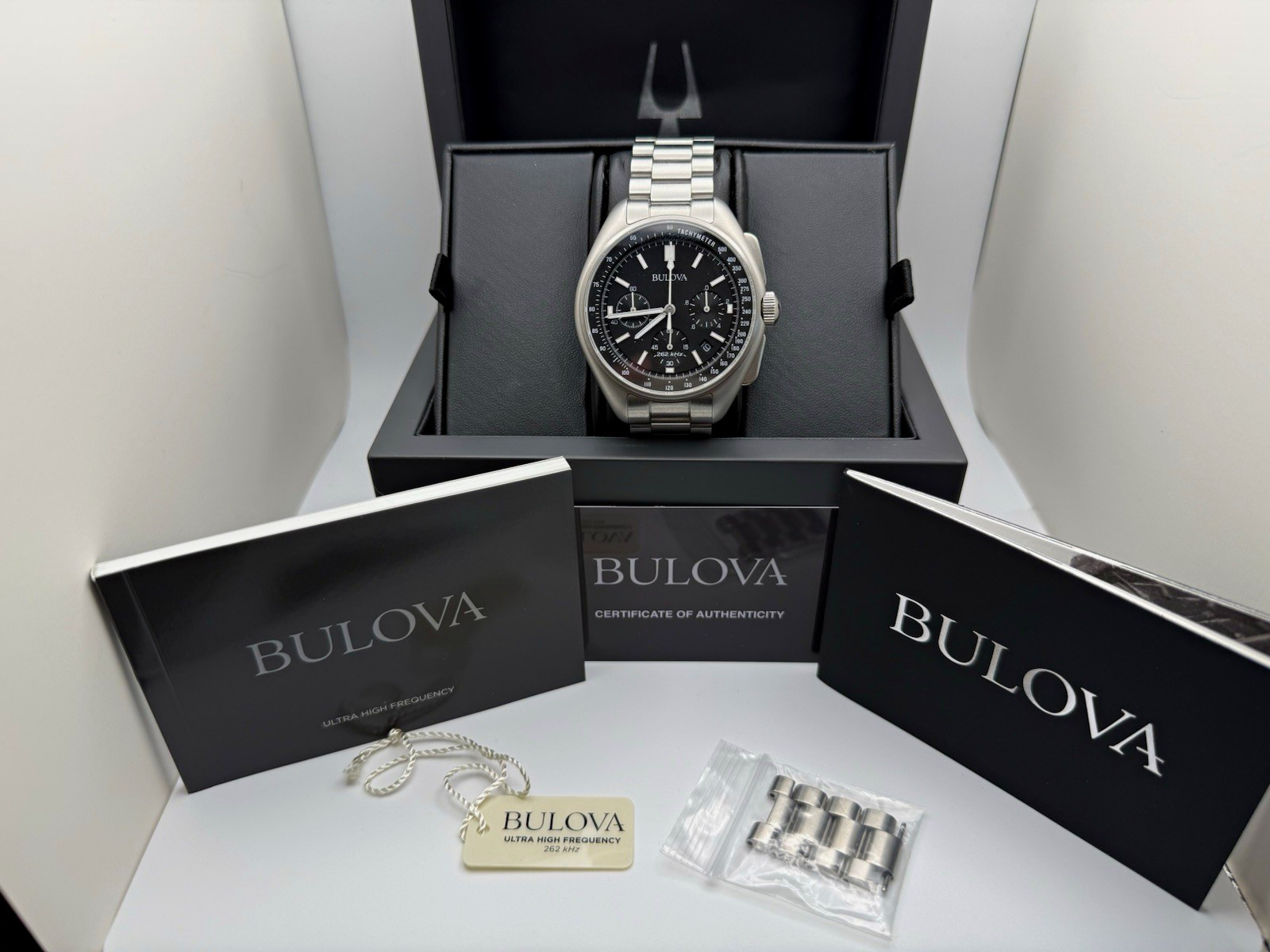 Bulova Lunar Pilot Apollo 15 50th Anniversary 96B258 Titanium Full Set Mint