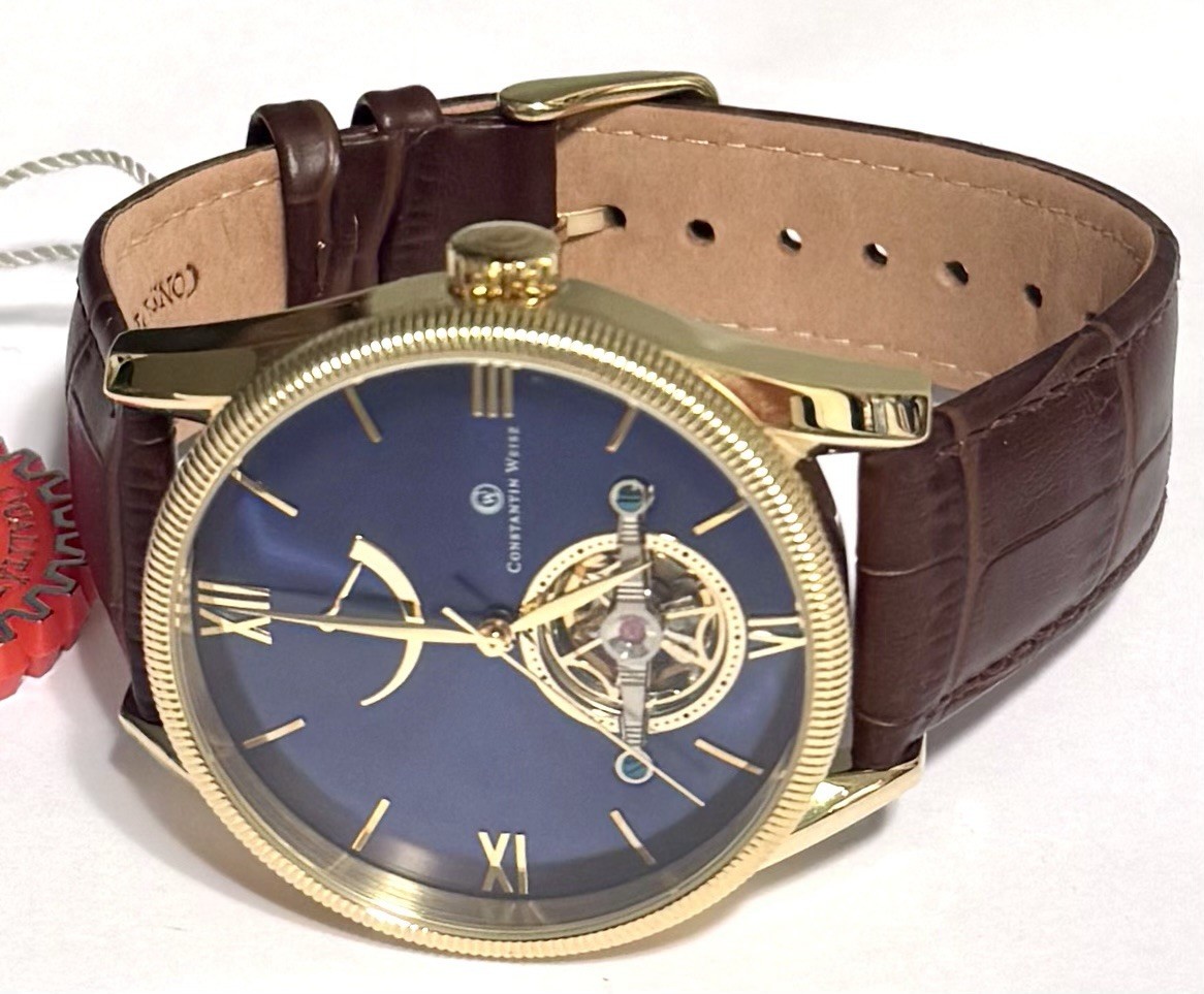 44mm Milled Goldtone Bezel | LE#201/700 | Power Reserve | Constantin Weisz Watch
