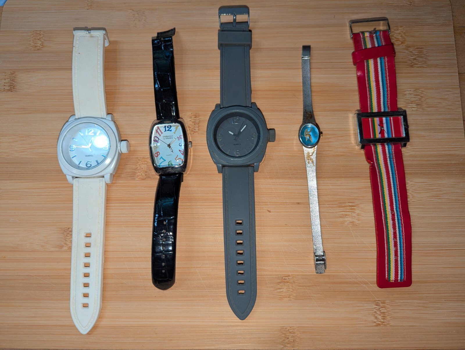 Watch Lot Five 5 Watches Modern Stylish Prop Hip Fashion Time Costume