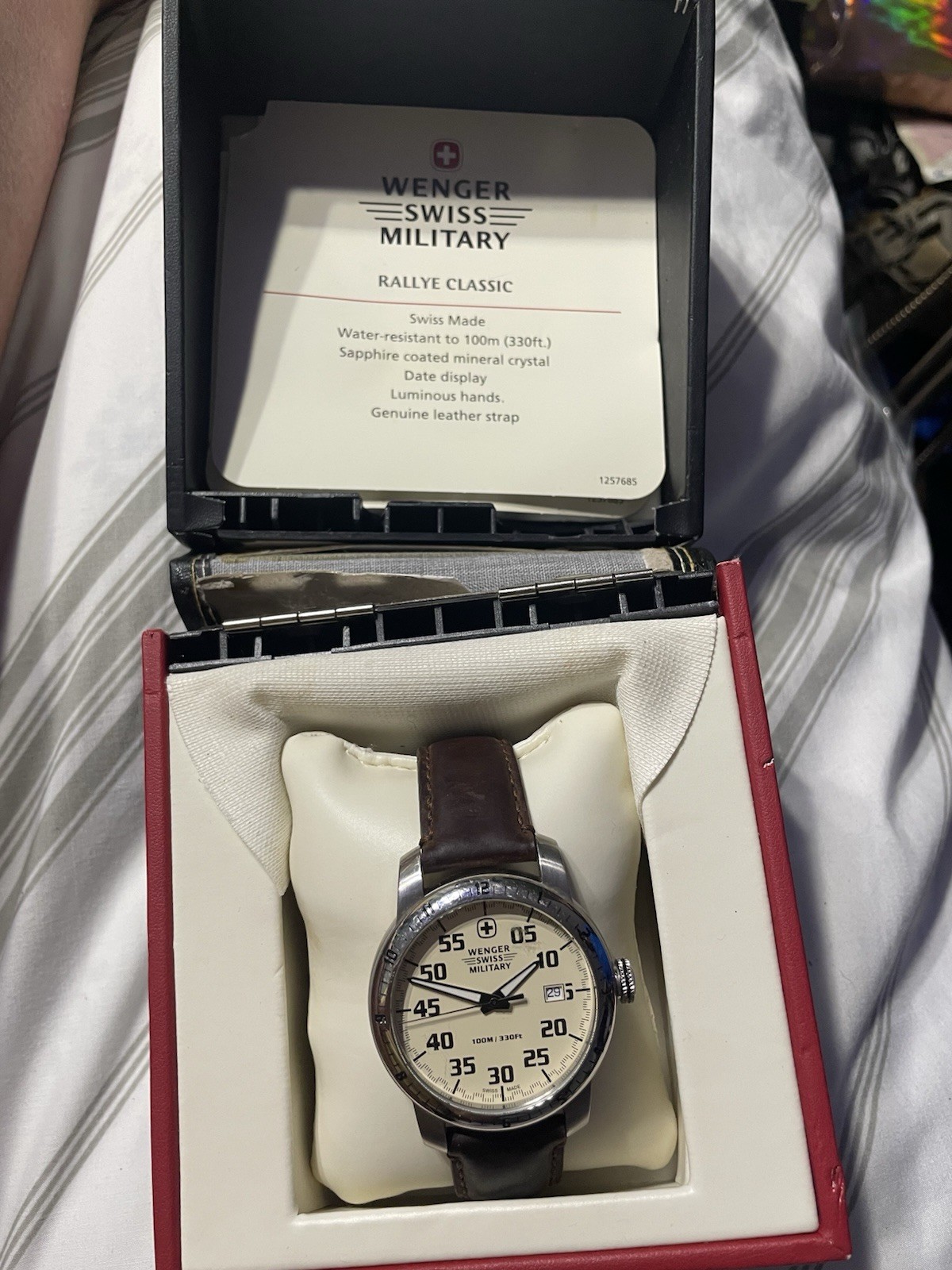 Wenger Swiss Military Rallye Classic Men’s Quartz 100m Date Brown Leather Strap