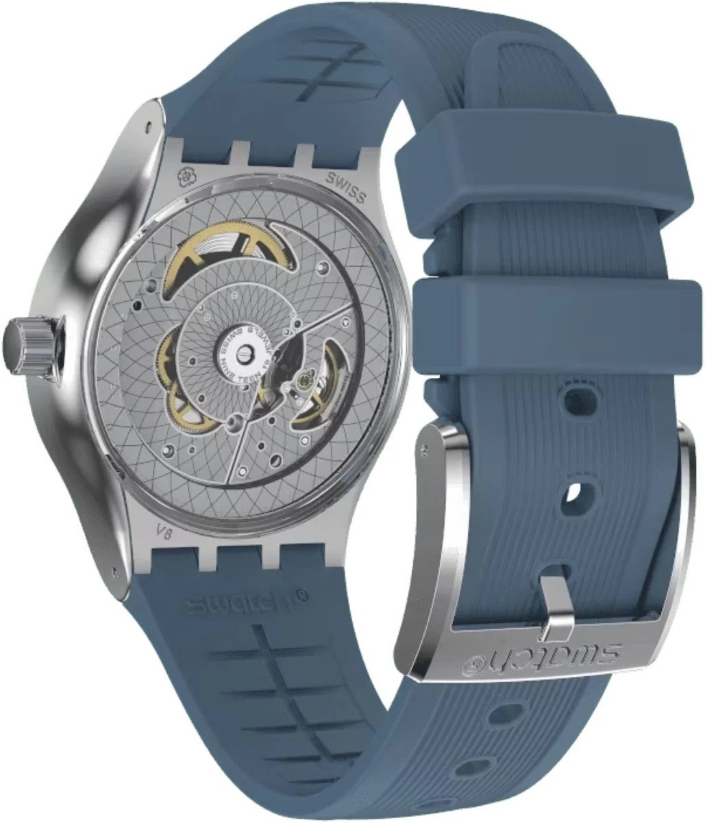 Swatch Irony Blurang Automatic Skeleton Quartz Watch Sistem51 Model YIS430 New