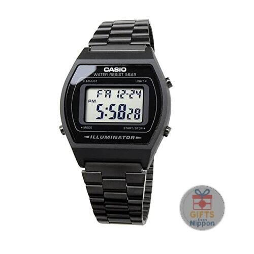 Casio B640WB-1A Men’s Black Digital Quartz Watch Stainless Steel Band 38.9mm