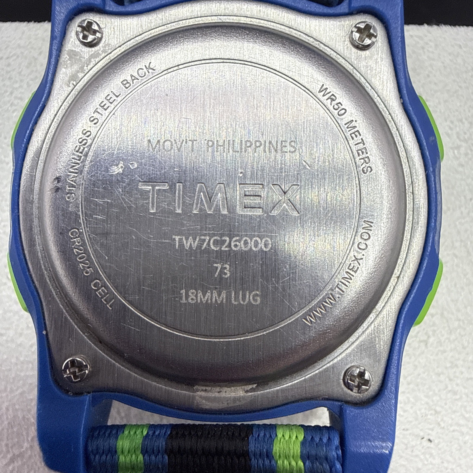 Timex Time Machines Digital Watch TW7C26000 Blue Black Green Working Read