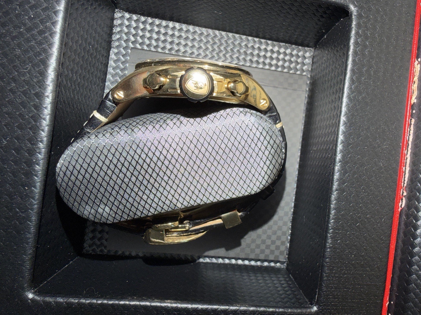 Tonino Lamborghini Spyder Quartz Chronograph 46mm Black Dial Gold Case 100m Box