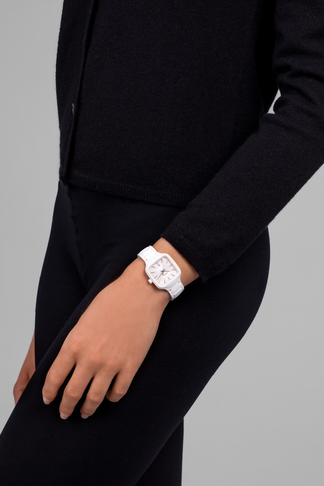 New Rado True Square White Dial Women’s High-Tech Ceramic Watch R27072012