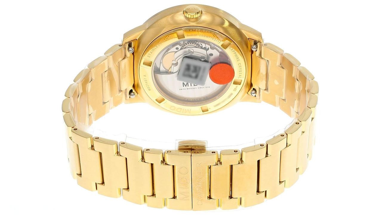 Mido Commander Gradient 40mm Mens Gold Watch see-through dial M021.407.33.411.01