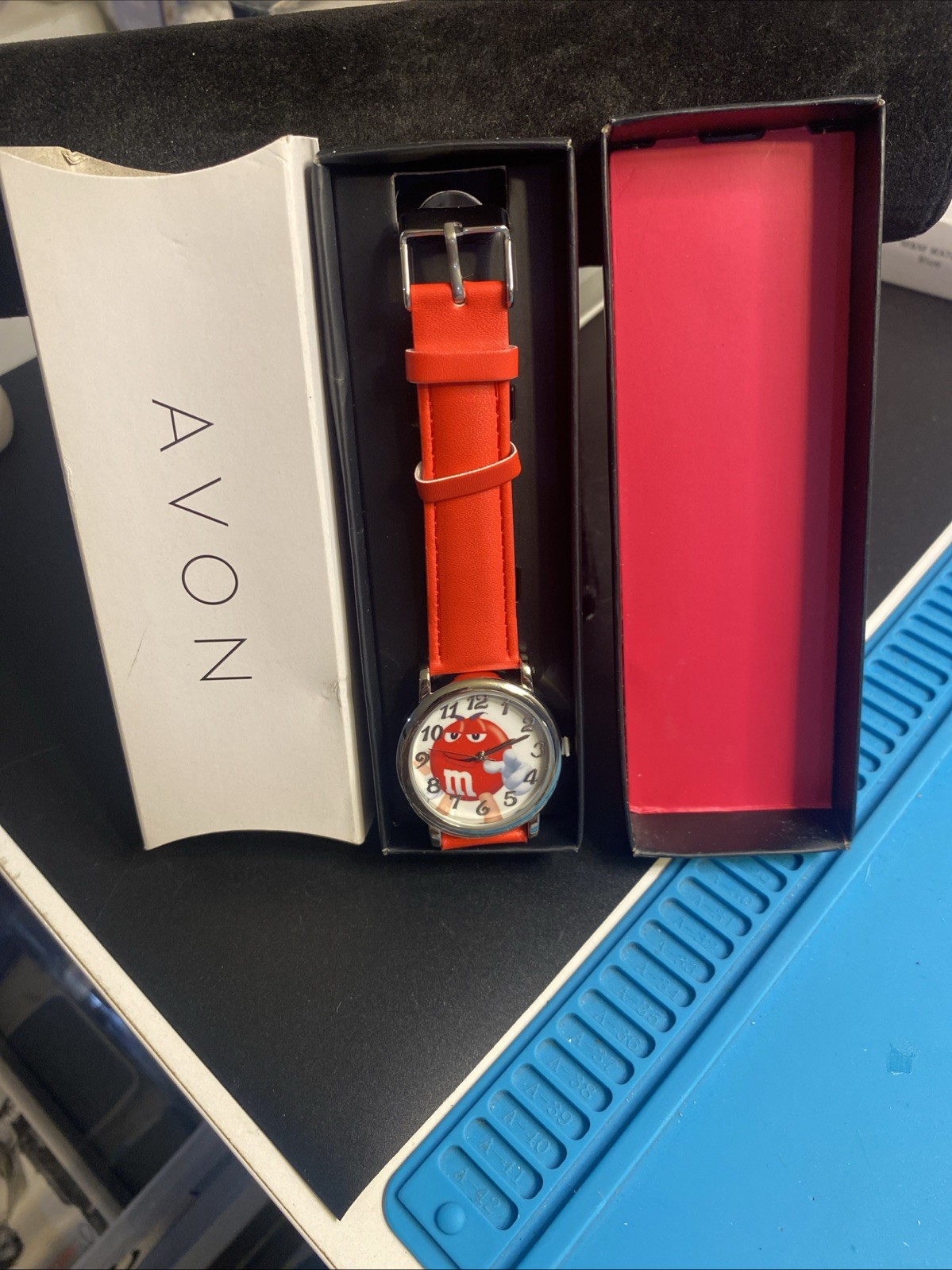 Avon 2016 Red M&M Watch New Never Used New Battery Unisex