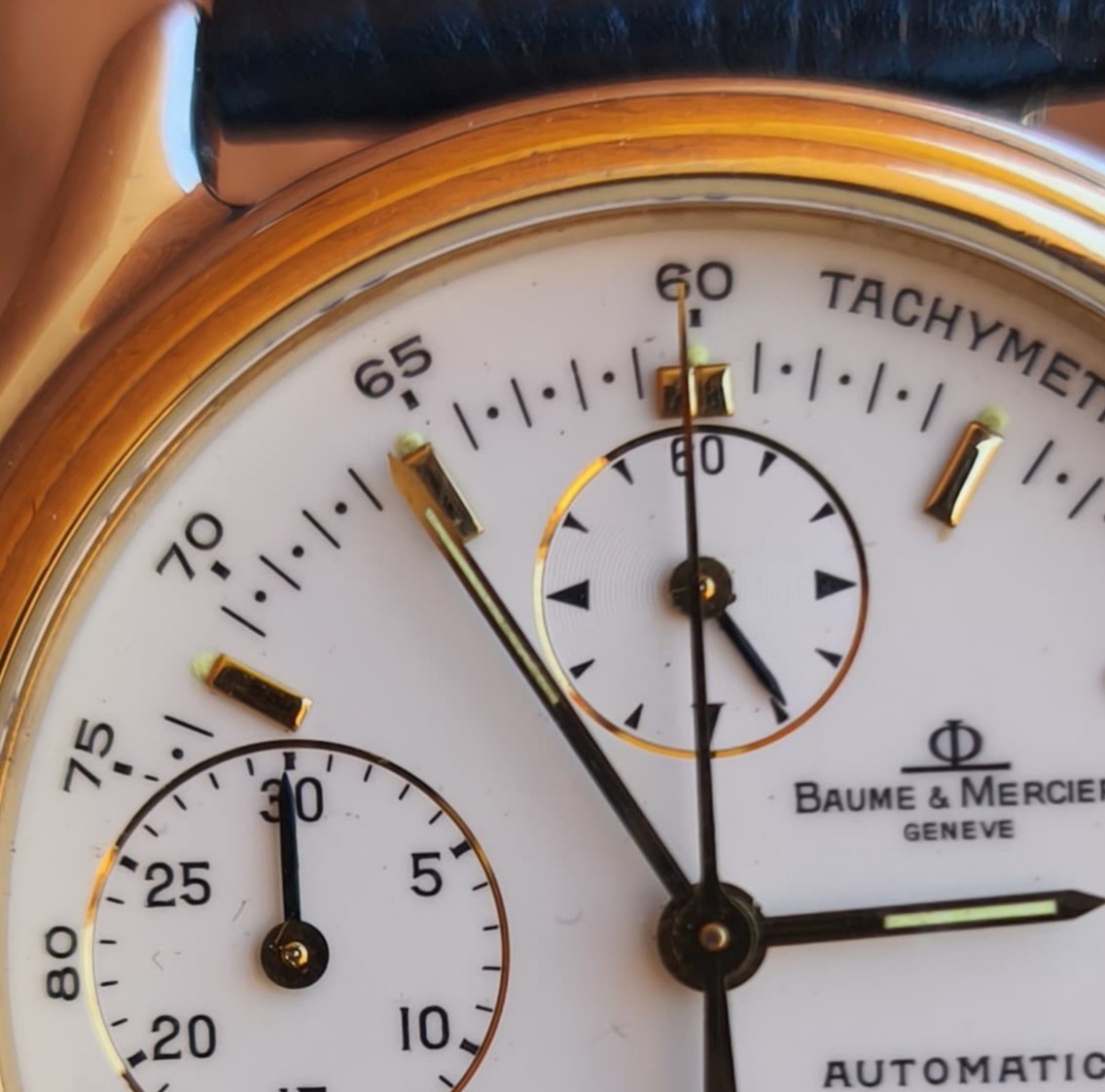 Baume & Mercier 6103 Chrono 🏁 Automatic Date 🇨🇭 Gold Steel Watch