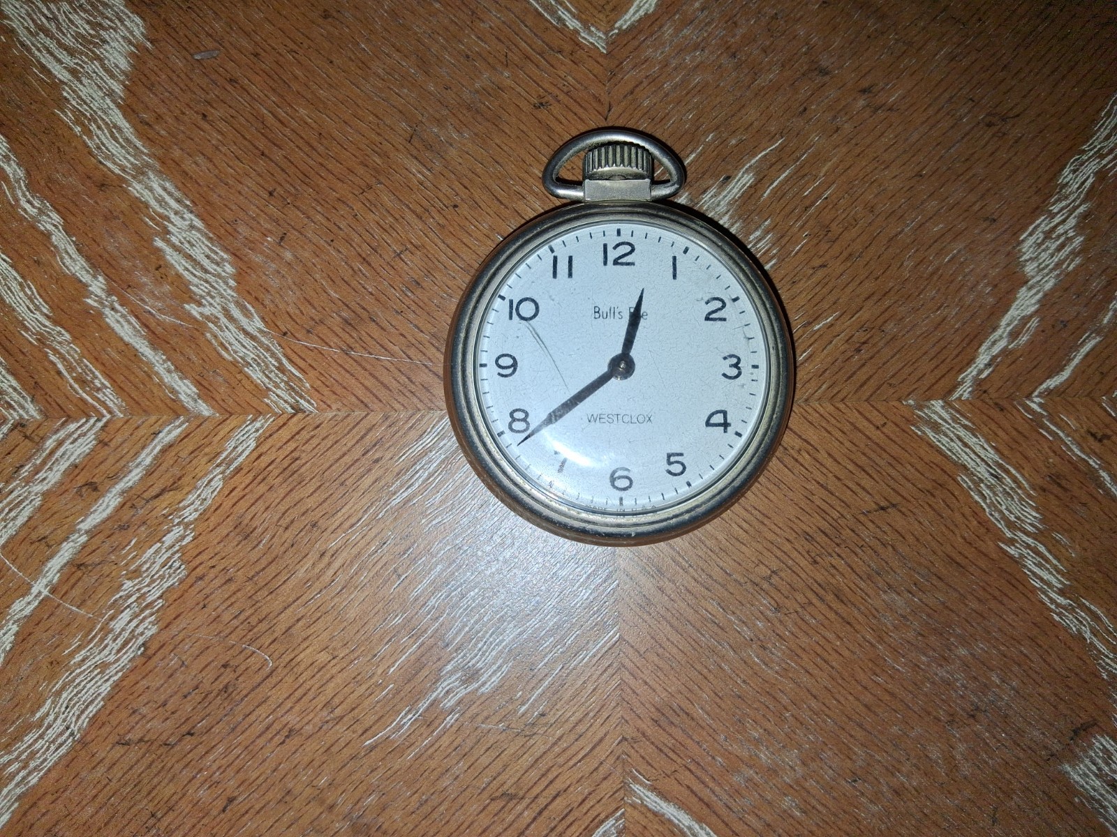 Vintage Westclox Bull’s Eye Mechanical Pocket Watch Working.