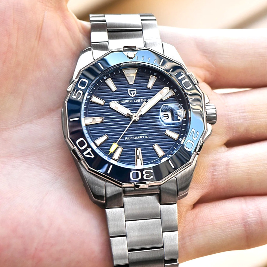47MM PAGANI DESIGN Automatic Men’s Watch Sapphire 100M Waterproof Stainless NEW