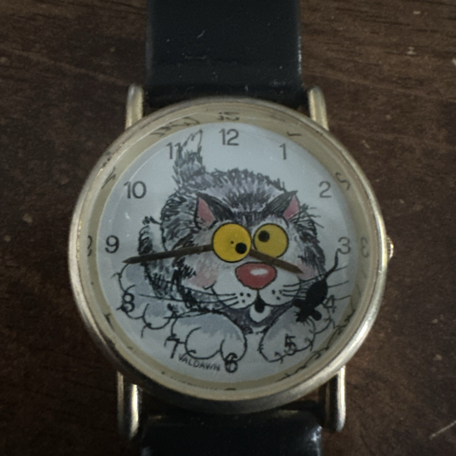 Cat and Mouse Women’s Watch 32mm Gold-Tone with Leather Band