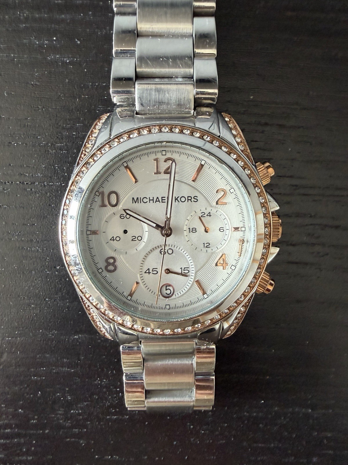 Michael Kors Blair MK5165 Silver Stainless Steel Women’s Watch. Needs Battery