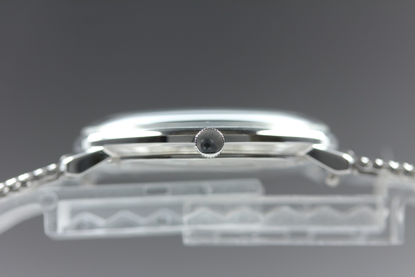 [Box] JUNGHANS Max Bill 047/4542.00 Gray Quartz Plexiglass Made in Germany Watch
