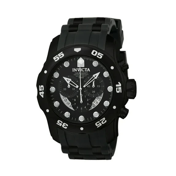 Invicta Men’s Watch Pro Diver Scuba Chronograph Black Dial Strap 6986