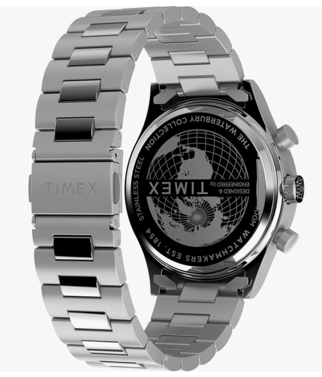 Timex Waterbury Flyback Chronograph 43mm Blue Dial Watch TW2Y29800VQ NEW
