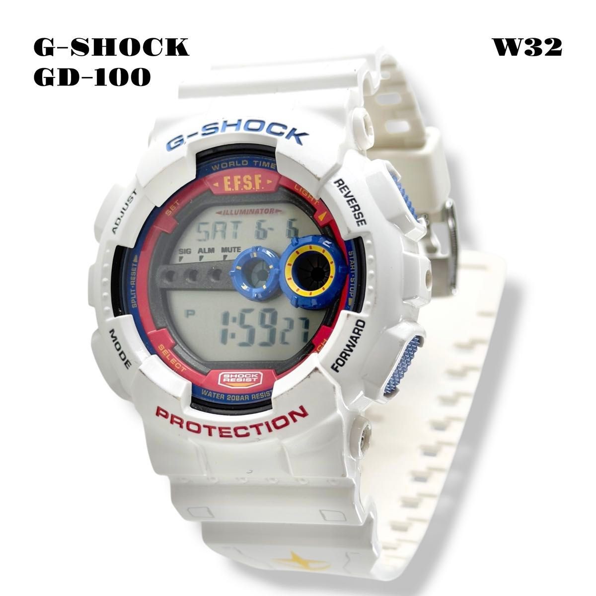 CASIO G-SHOCK GD-100 3263 Gundam Collaboration White Digital Watch Boxed Japan