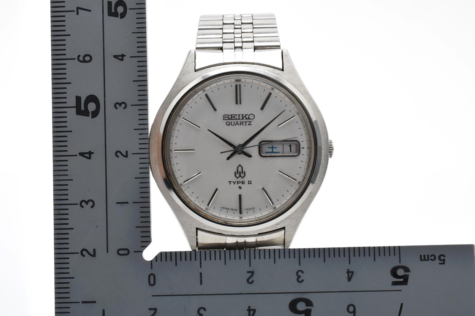 [Exc+5] Vintage SEIKO Type II 7546-7010 Quartz Men’s Watch 6.50inc From JAPAN