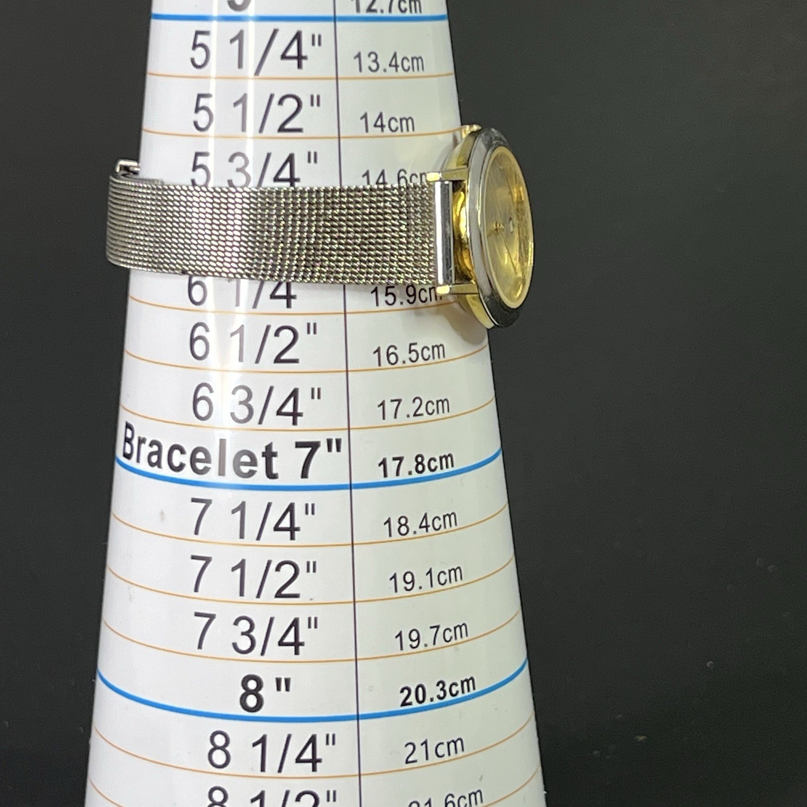 Skagen 28mm Silver Case Silver Dial Gold Hands Dot Indices SS Mesh Band, 7.25″