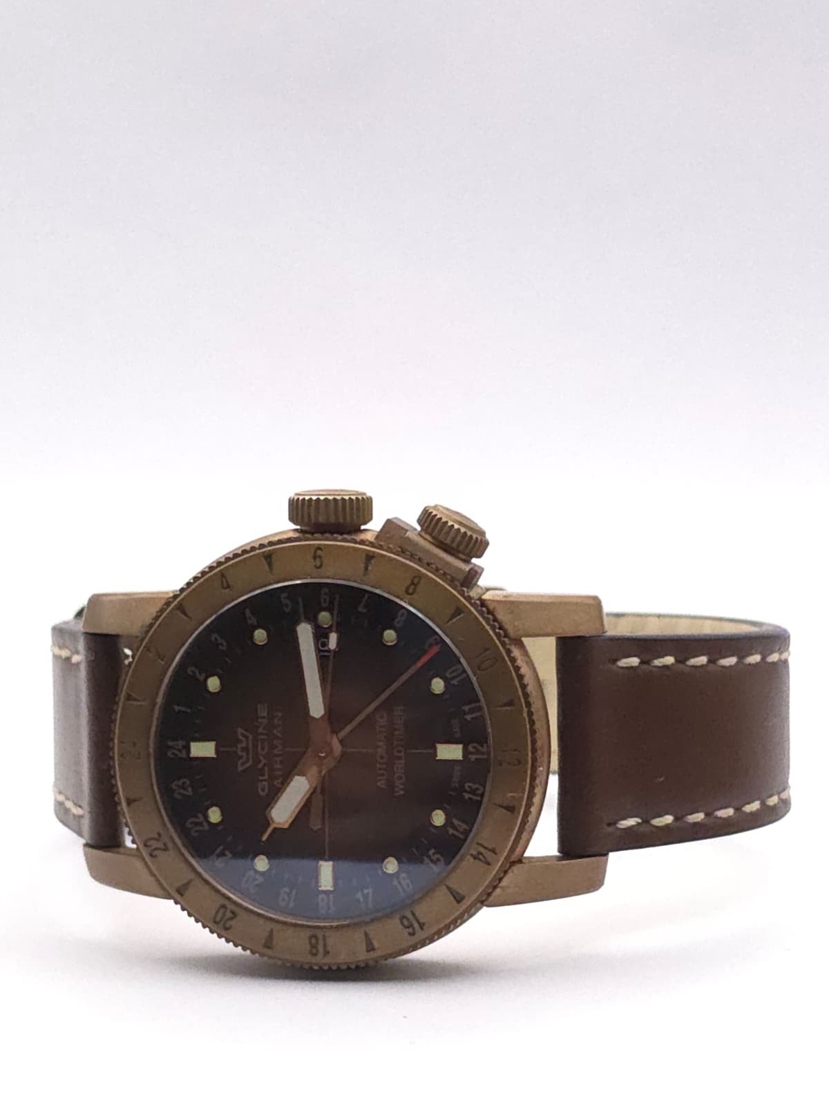 Glycine Airman 44 Bronze Automatic Worldtimer – Ref. GL0166