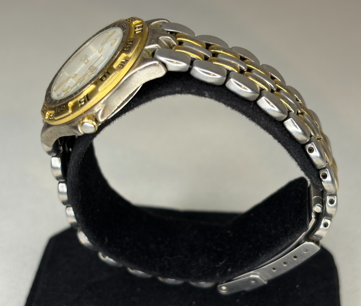 Fossil Blue AM-3229 Two-Tone Watch Men’s Quartz Silver Gold White Dial WORKING