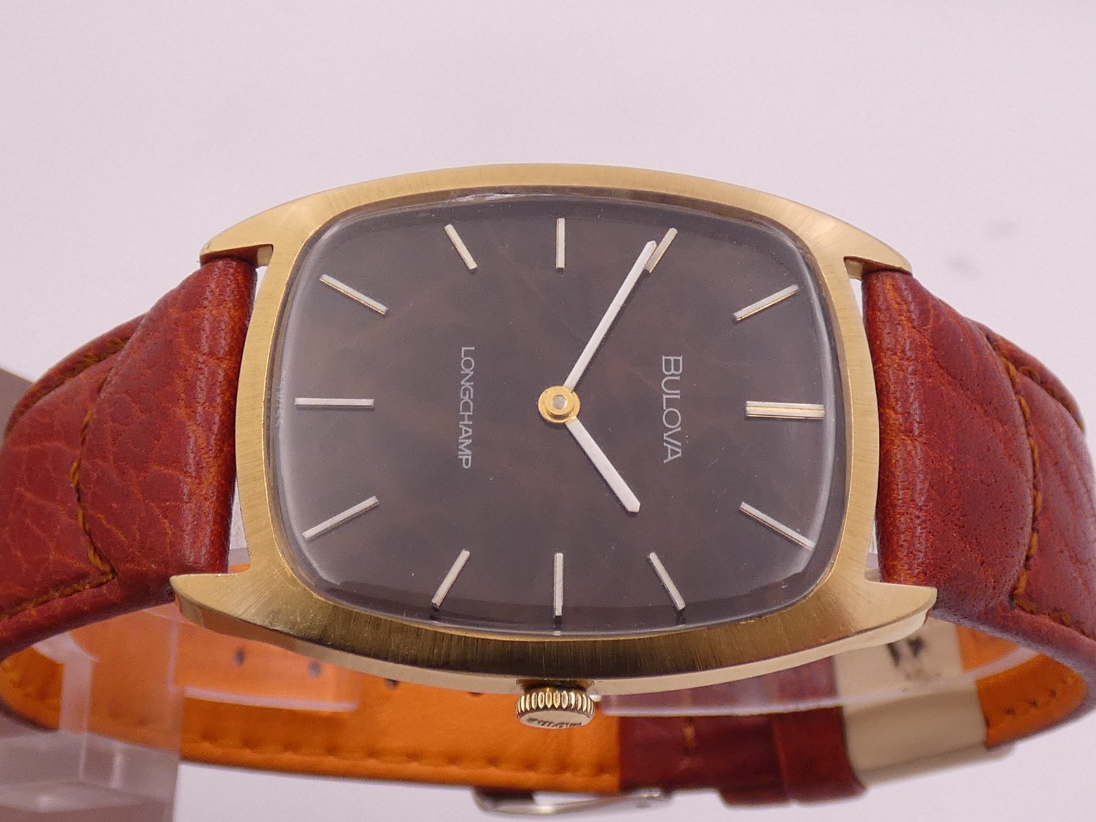 BULOVA LONGCHAMP BARREL VINTAGE ’70s RADICA DIAL 18KT G.F. MANUAL 7630 WATCH