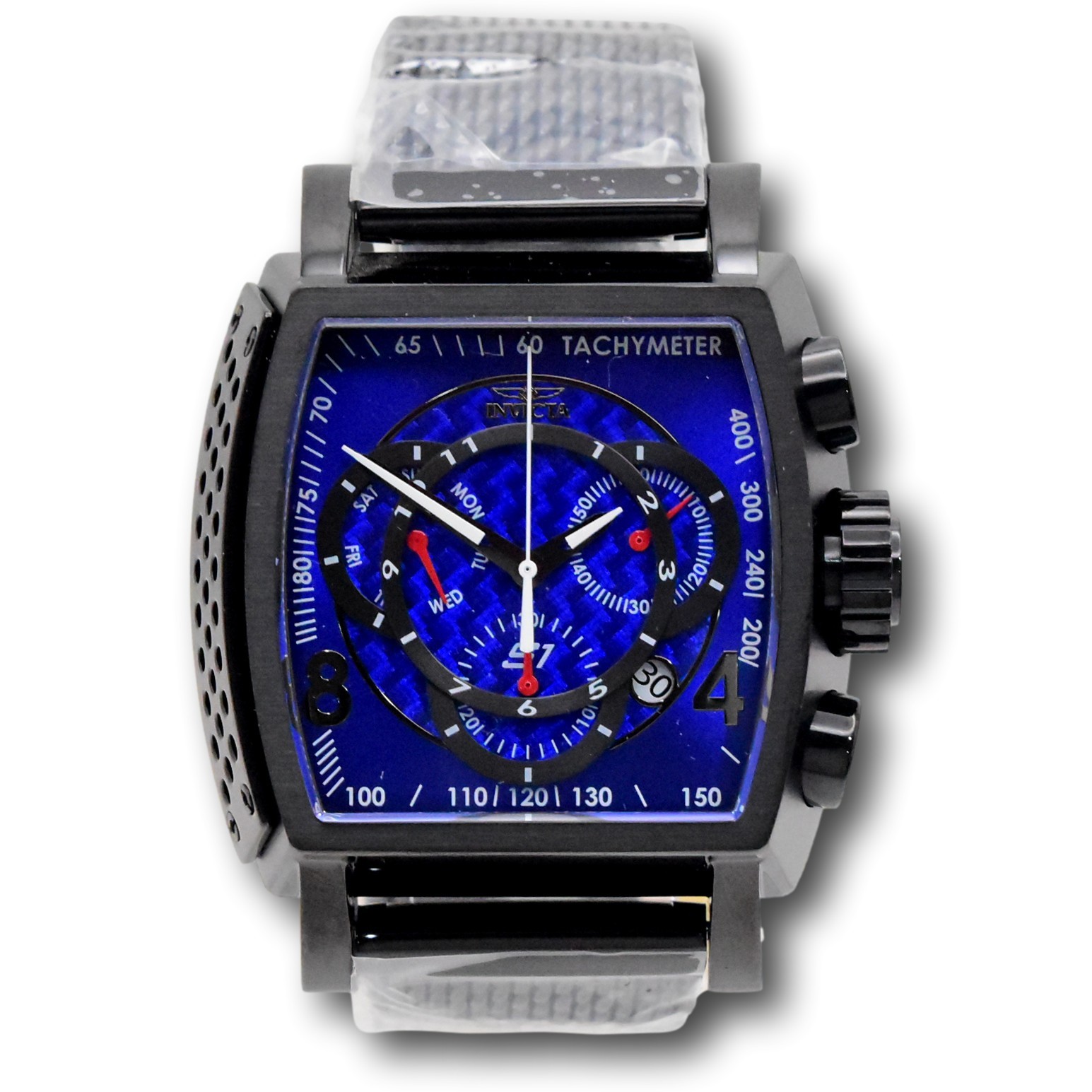 Invicta S1 Rally Men’s 48mm Black & Blue Carbon Fiber Swiss Chrono Watch 46011