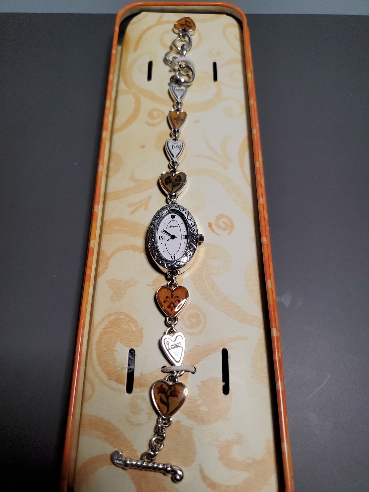Brighton Picadilly Heart Watch 8 Charms In Wristband Multi-Color Hearts – NEW