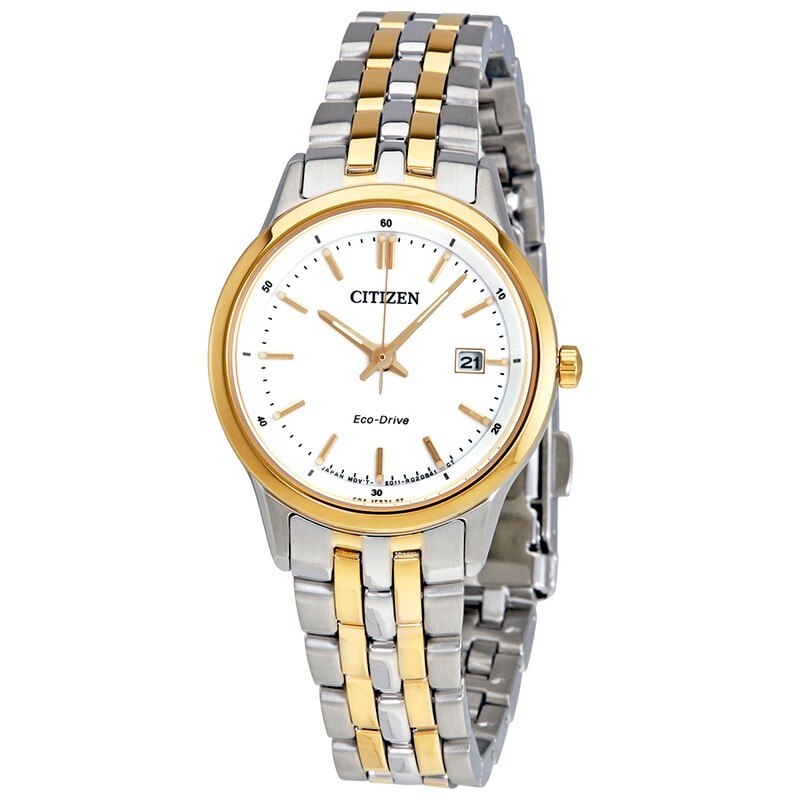 Citizen Sapphire Eco-Drive White Dial Ladies Watch EW2404-57A Japan Movt.