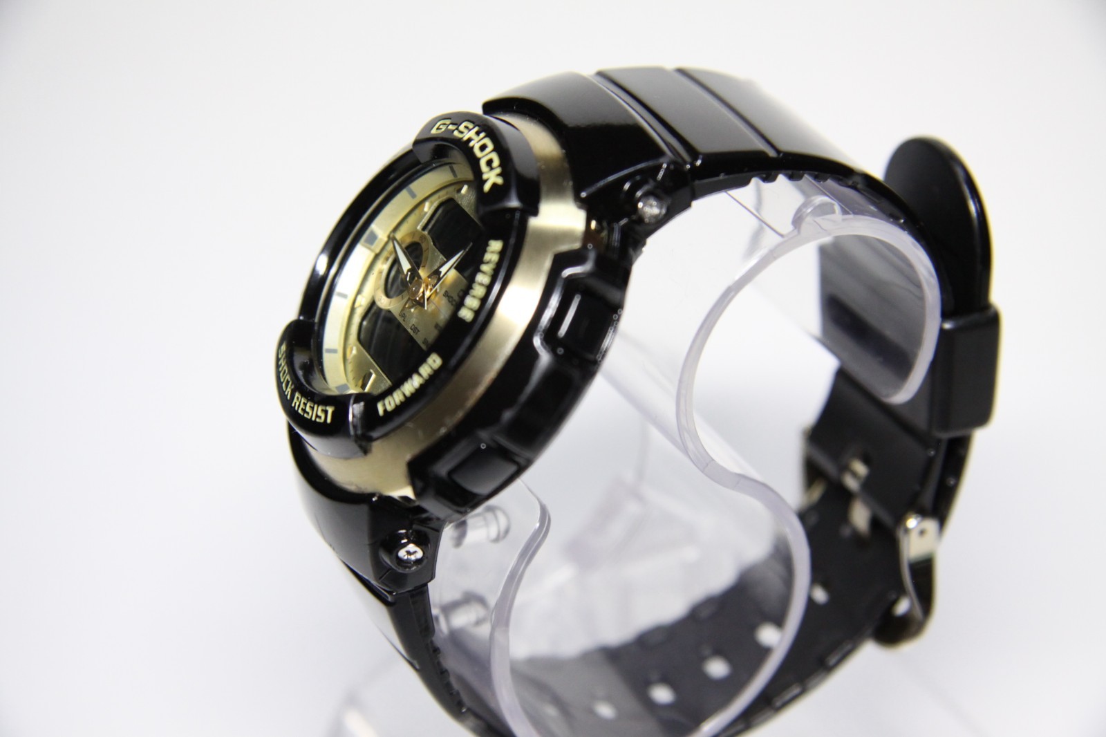 CASIO G-SHOCK G-300G Black Gold Digital Analog Watch 3750 Tested Working Japan