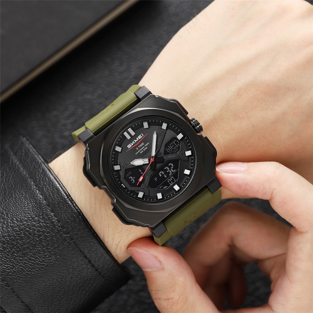 SKMEI Men Watch Digital Electronic Wristwatch Large Dial Silicone Sport Watches