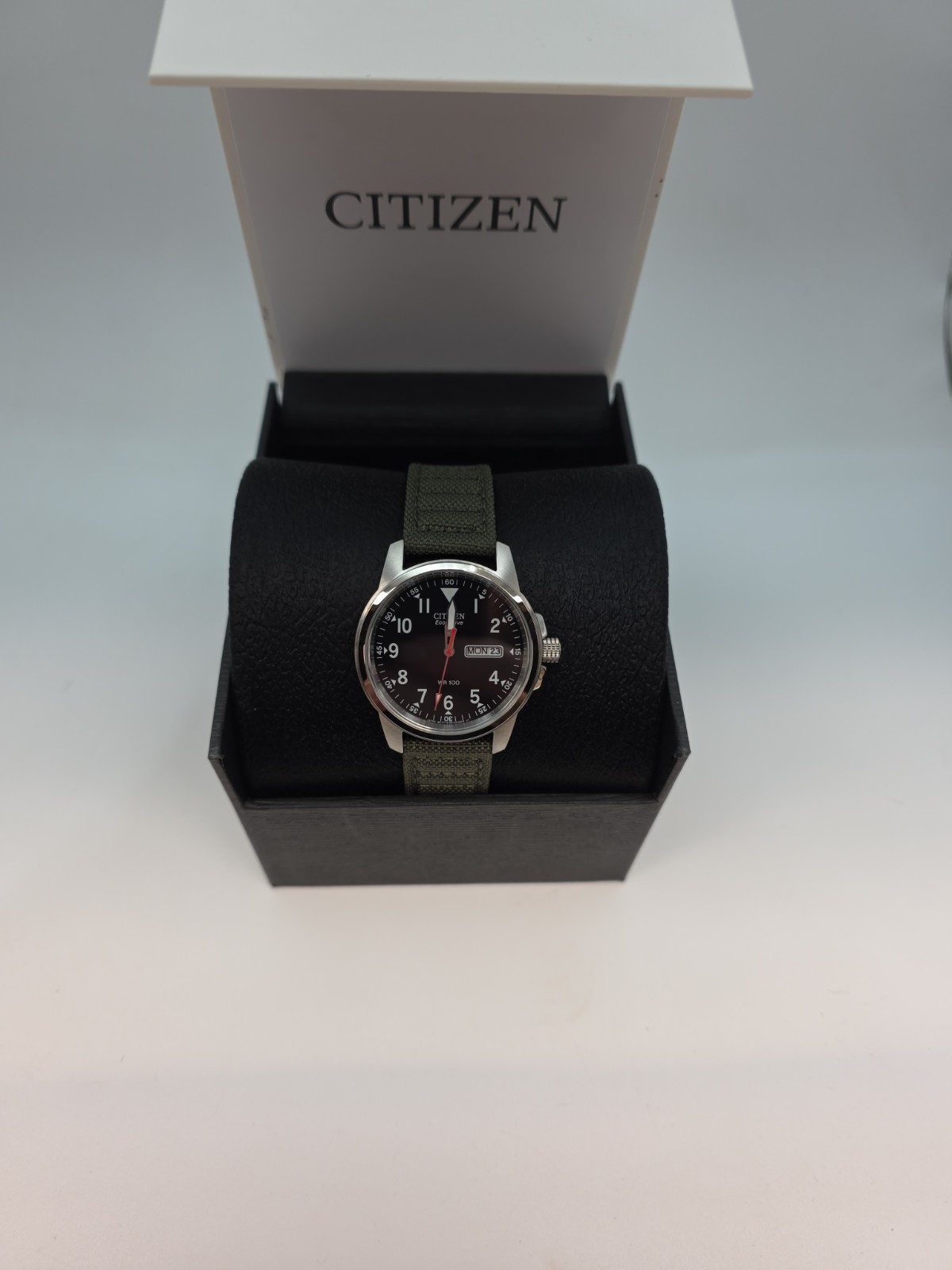 Citizen Military Army Green Nylon Strap Men’s 100M Eco Drive Watch