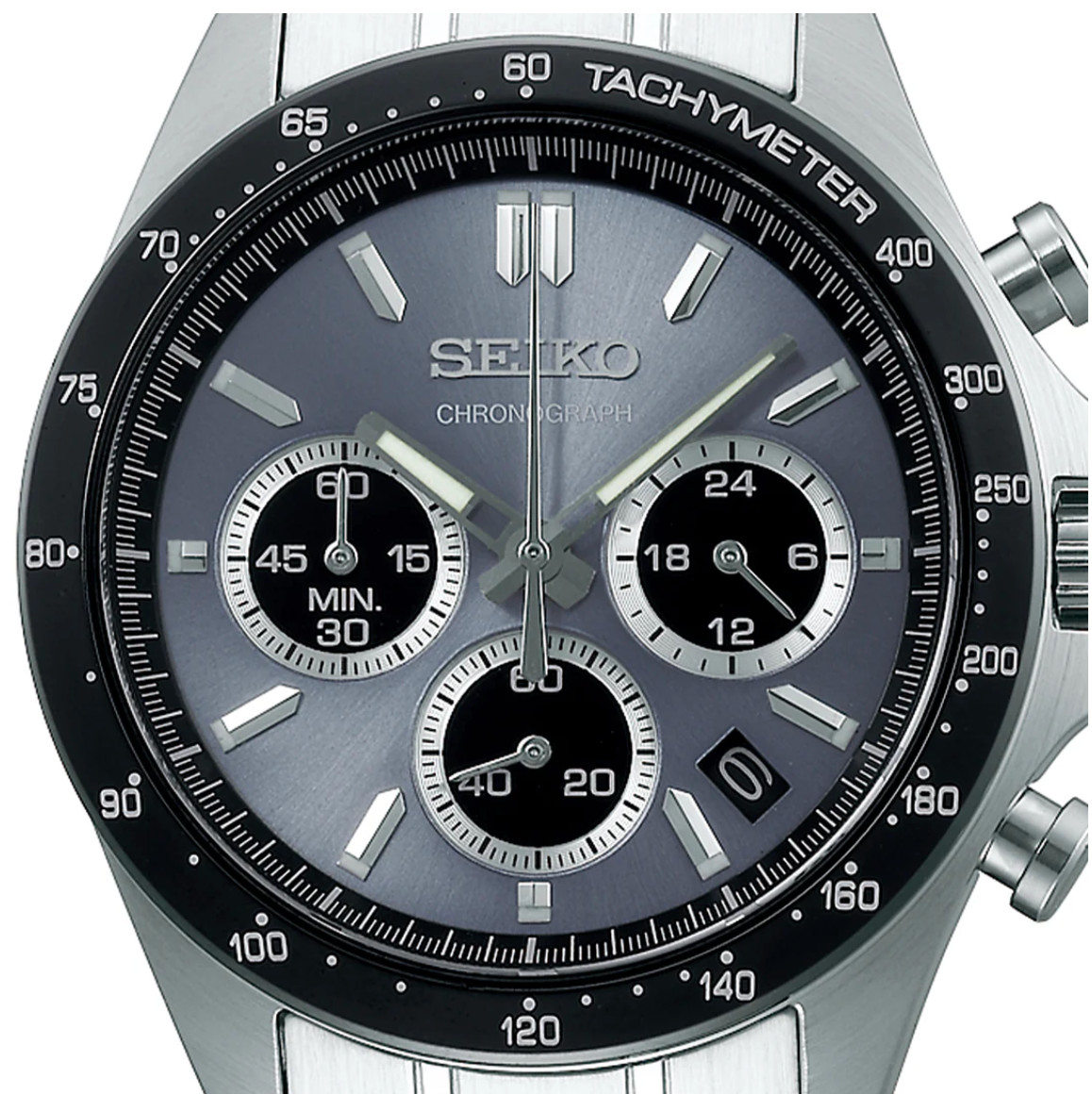 SEIKO Spirit SBTR027 Blue Gray Stainless Chronograph Men’s Watch New Box Japan