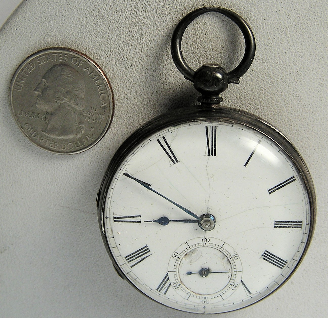1920 Chain Drive Fusee Sterling Pocket Watch 46.5mm 82.5g Solid Balance Key Wind