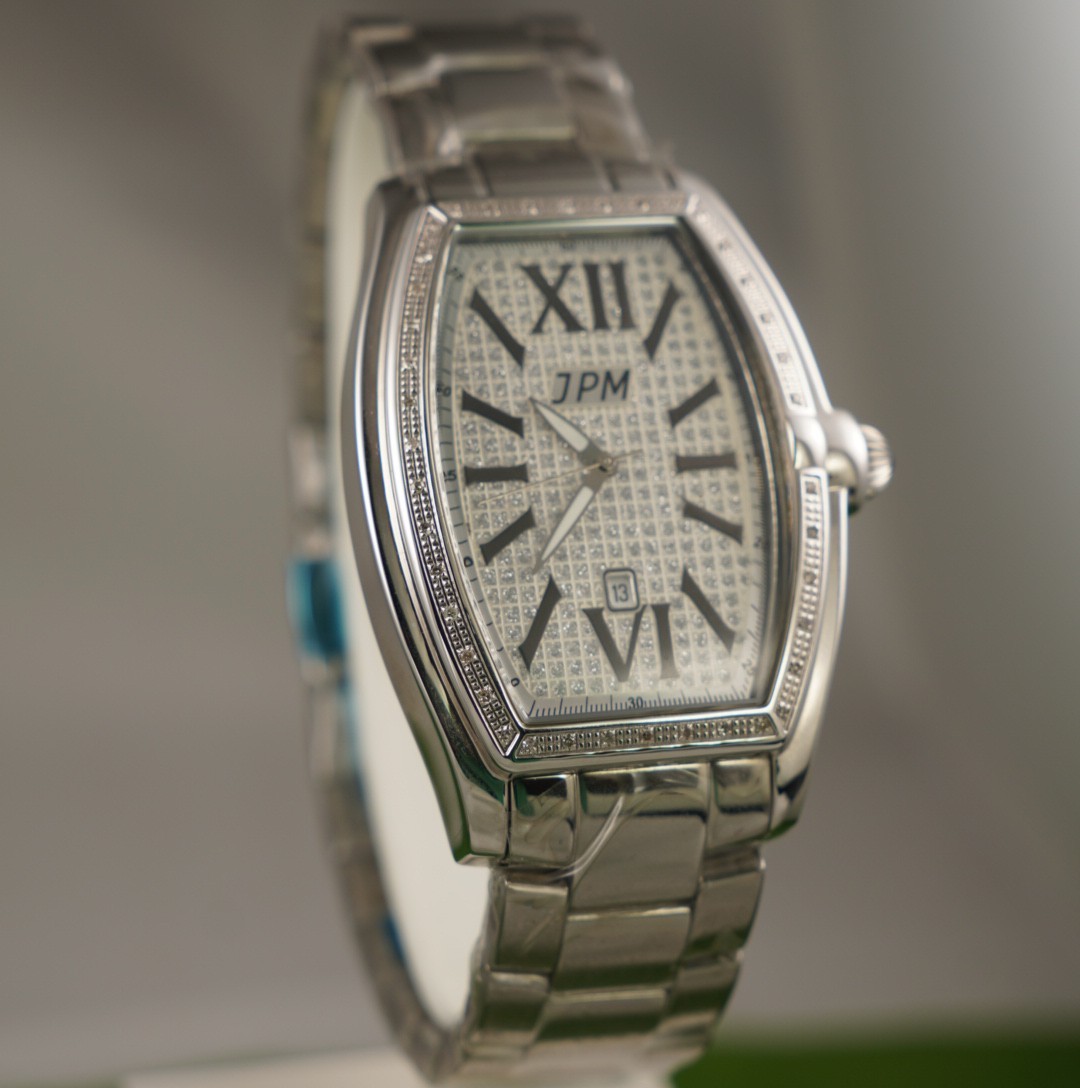 JPM Tonneau Men’s Diamond Set Stainless Steel Archive Watch