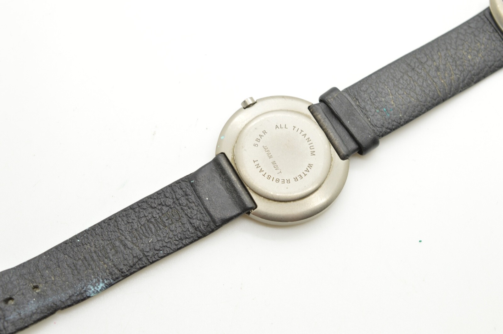 Boccia Round Grey Titanium Ladies Watch on Black Leather Strap with Gold Dial