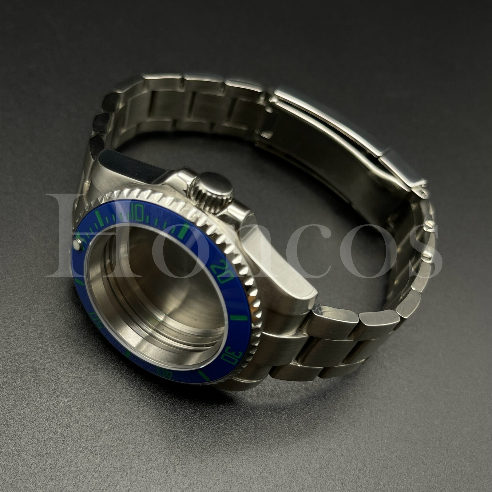 Custom Made MODS Watch Case and Bracelet Fits for NH34/35 Movement Silver BL/GN