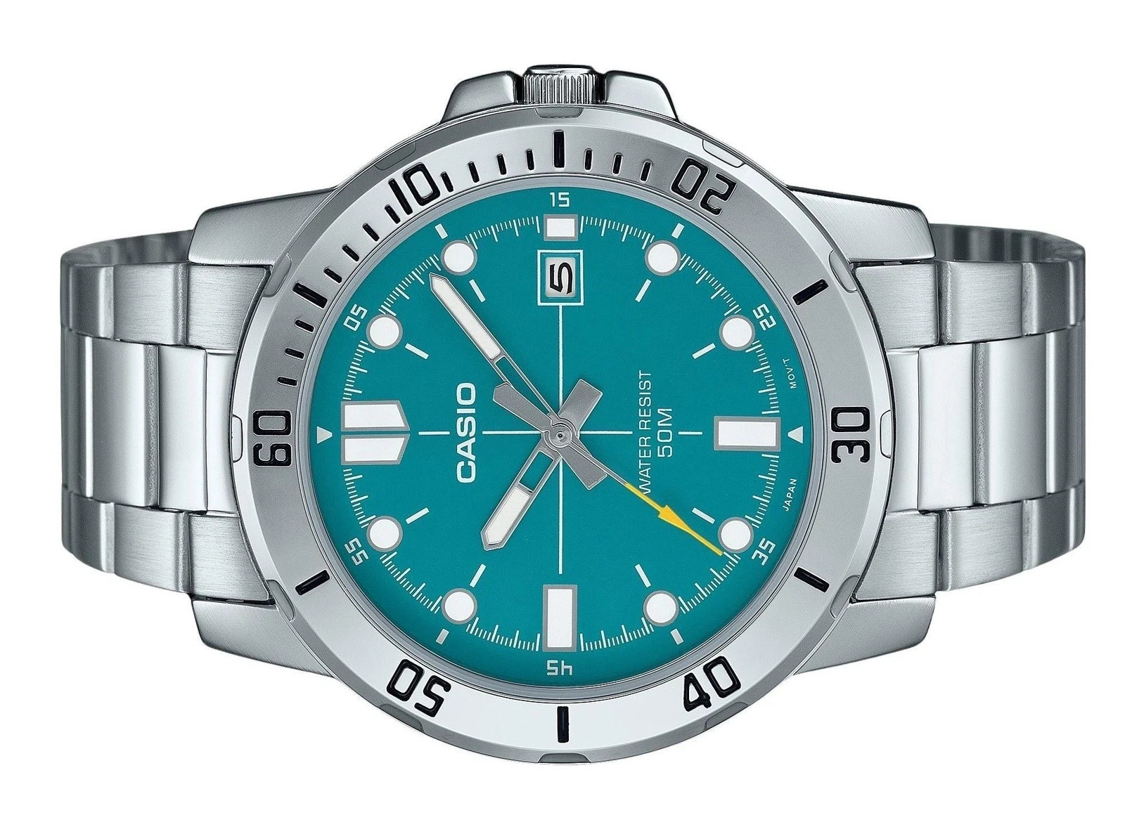 Casio Stainless Steel Turquoise Blue Dial Quartz MTP-VD01D-3E2V 50M Mens Watch