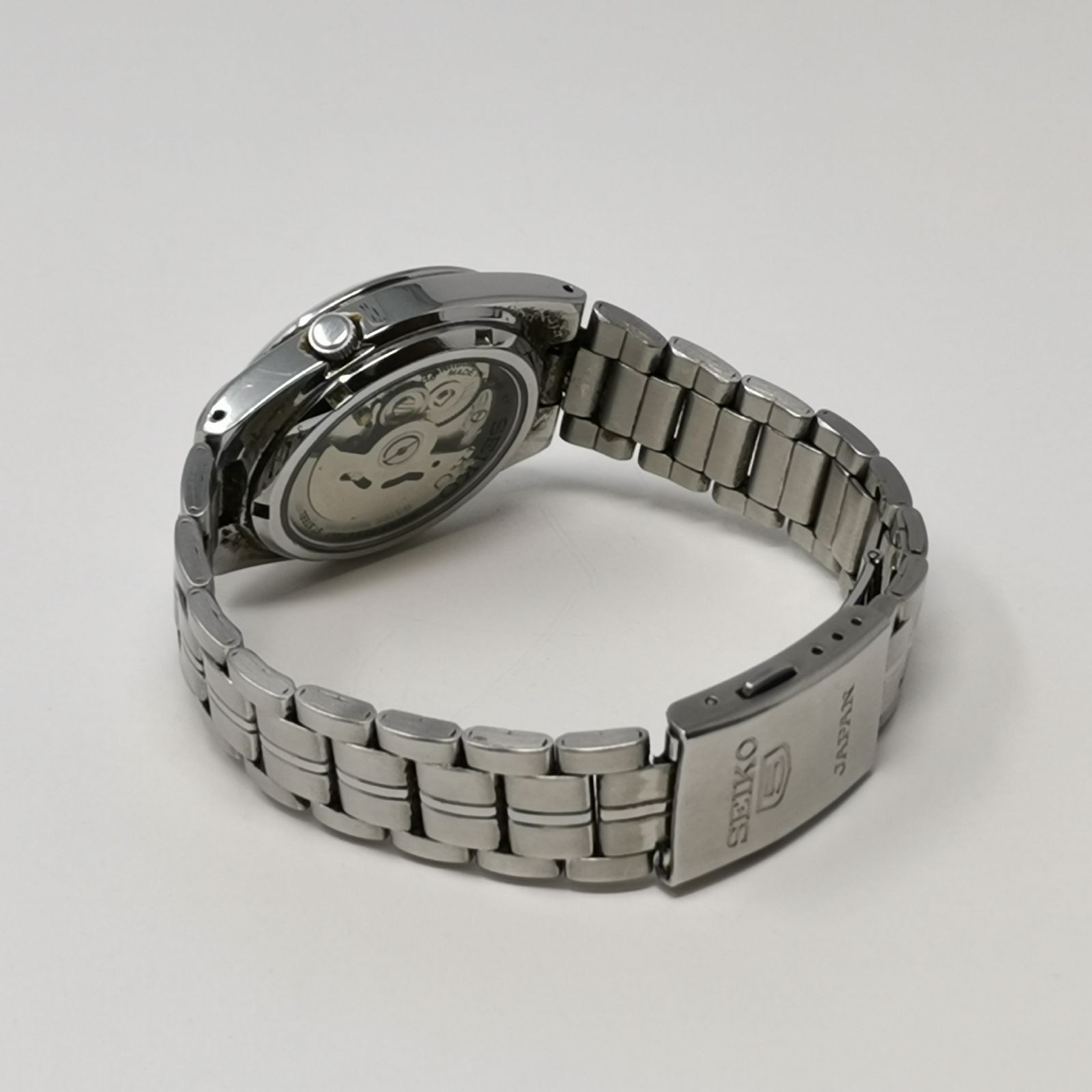 SEIKO 5 automatic 7S26 02C0 white transparent back 21 jewels From Japan