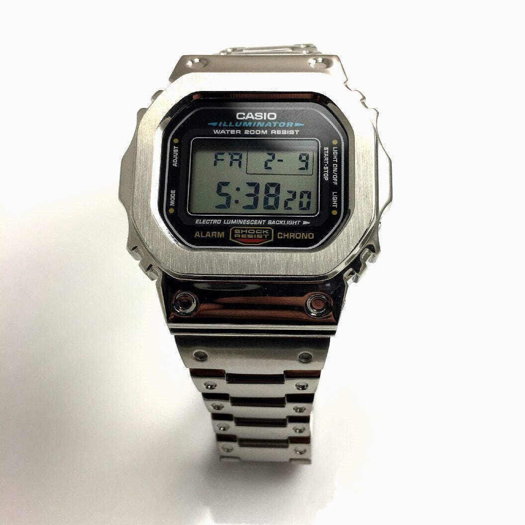 Casio Modification G-Shock DW5600 Mod Steel Bezel Bracelet 5600 Full Metal Custo