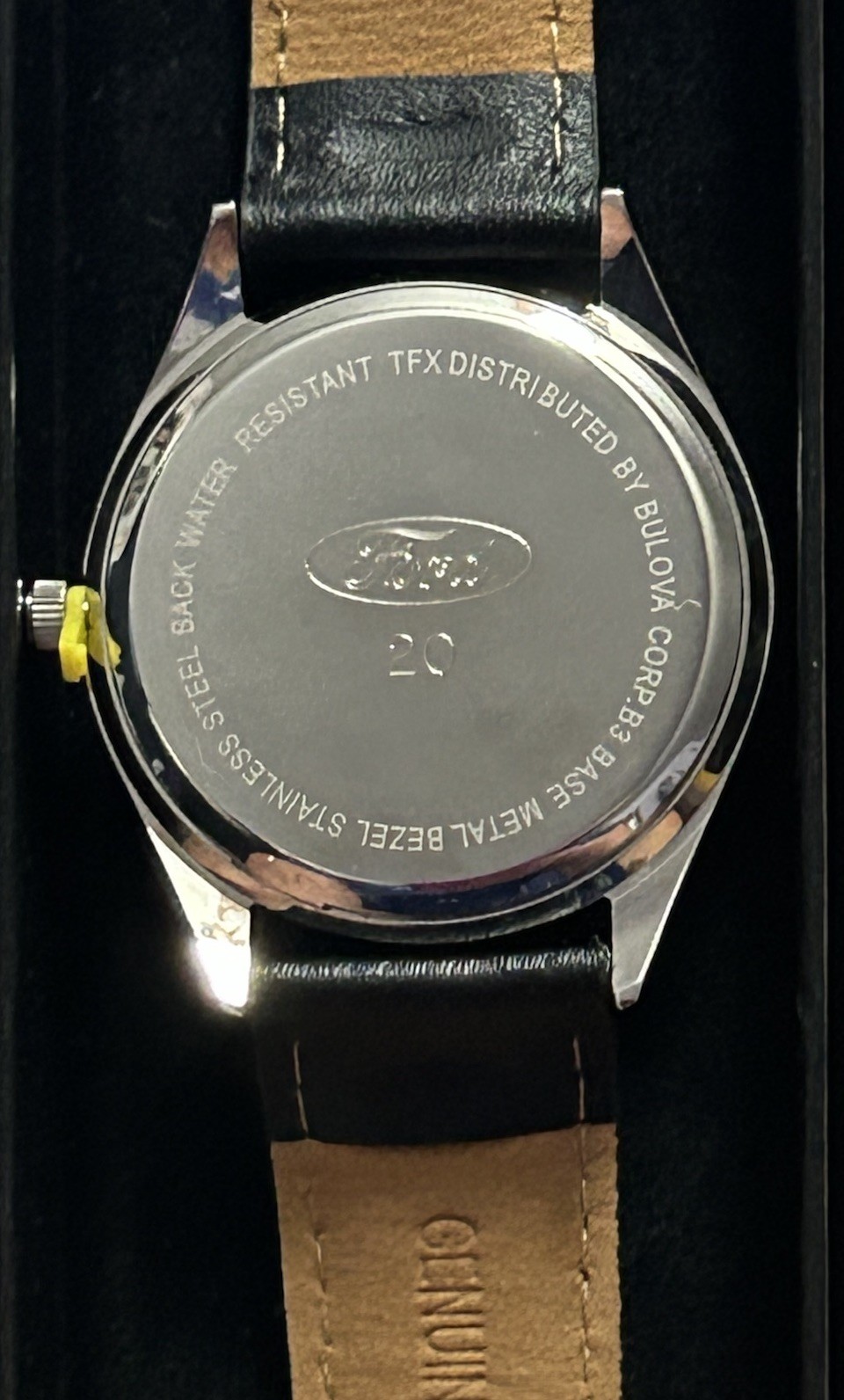 Ford Motor Company 20 Year Anniversary TFX Bulova Men’s Wrist Watch Leather Band