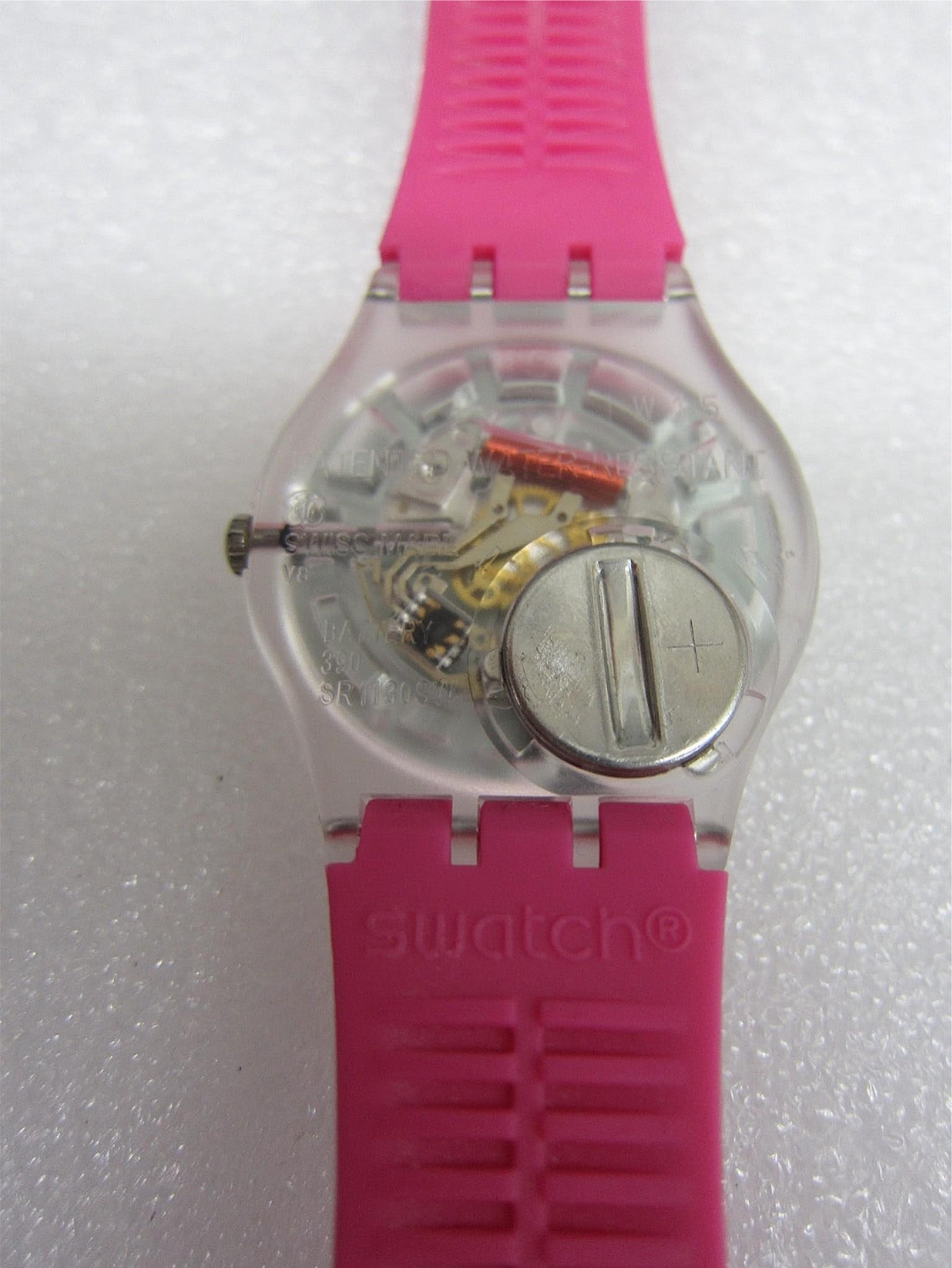 Swatch GE256 Fluo Pinky Quartz Watch Hot, Hot, Hot Pink! 3 Bar 34.00 mm