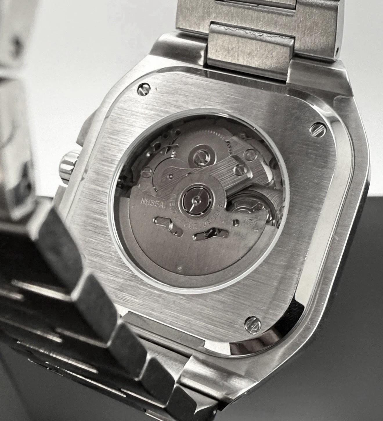 Custom 42mm B&R Square Style Black Dial Mod Watch w/ NH35 Automatic Movement