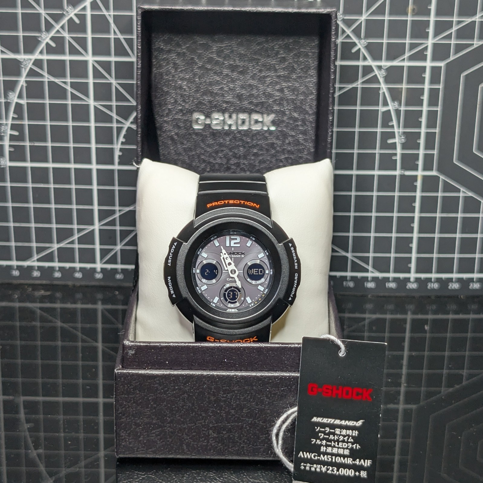 Casio G-Shock Rescue Orange AWG-M510 Black Custom Solar Multiband AWG-M510MR-4A
