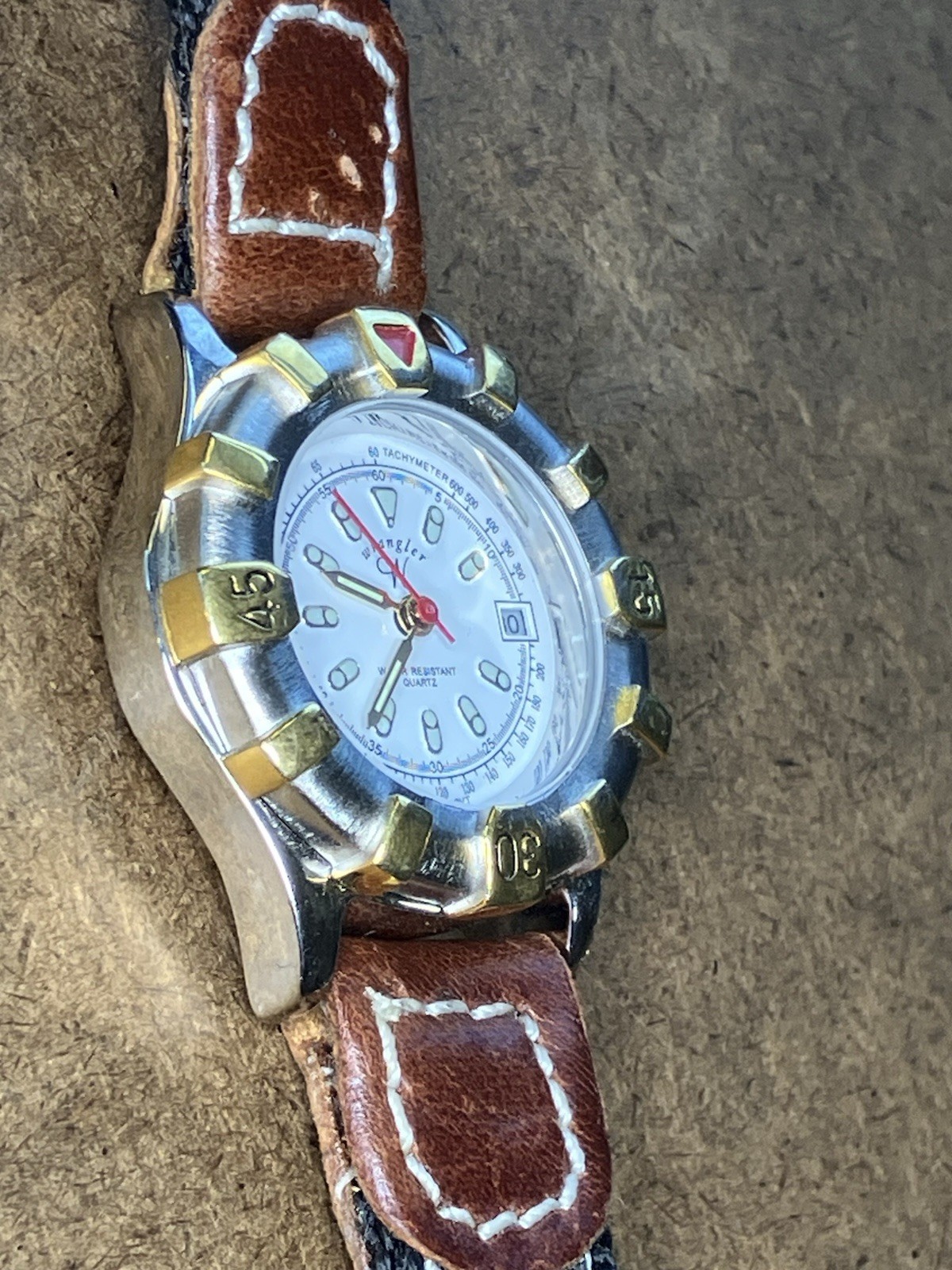 Wrangler Watch Women Silver Gold Stainless St WR Black Nylon Date White Quartz