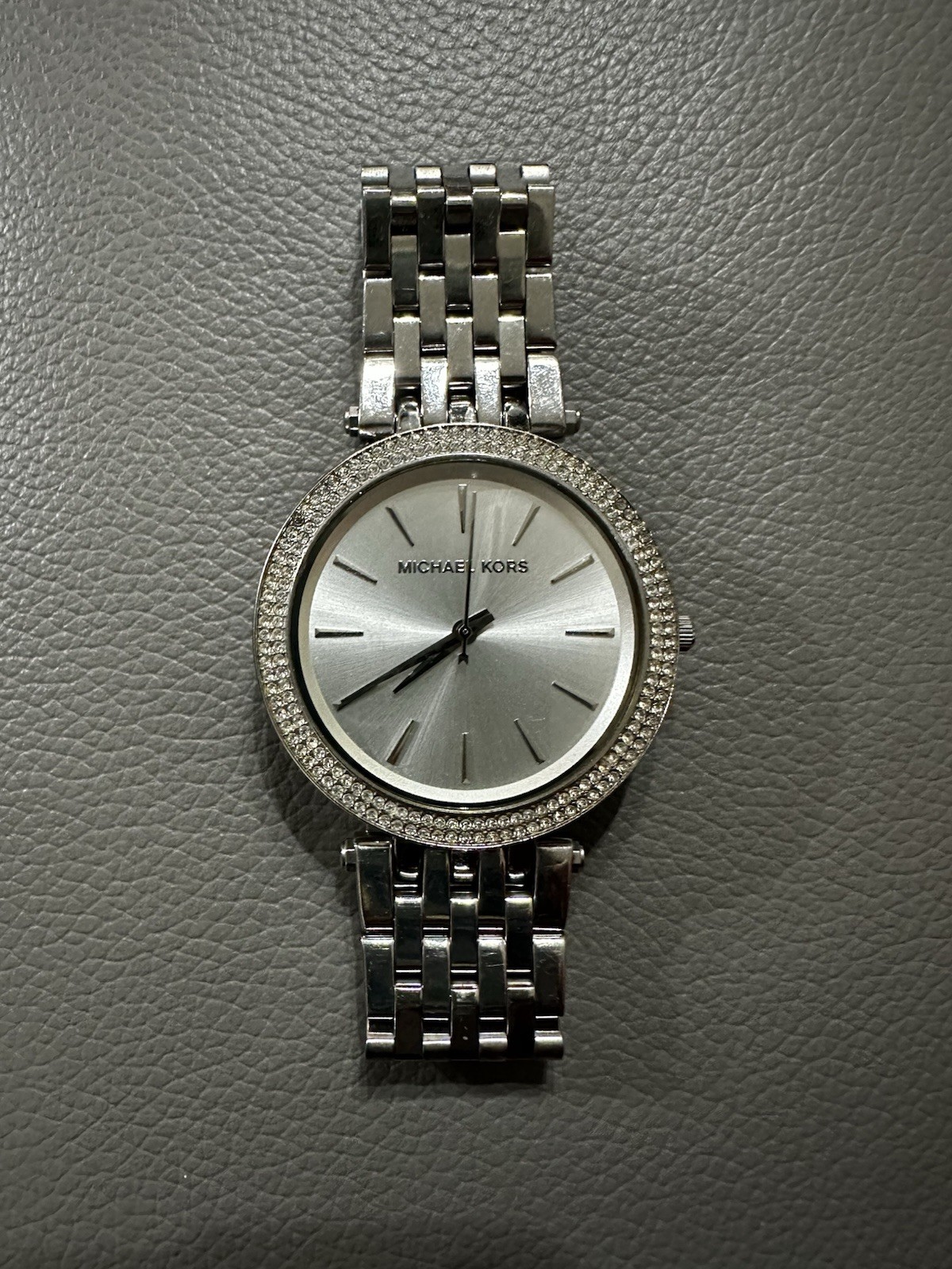 Michael Kors Women’s Silver Stainless Bracelet Watch Crystal Bezel