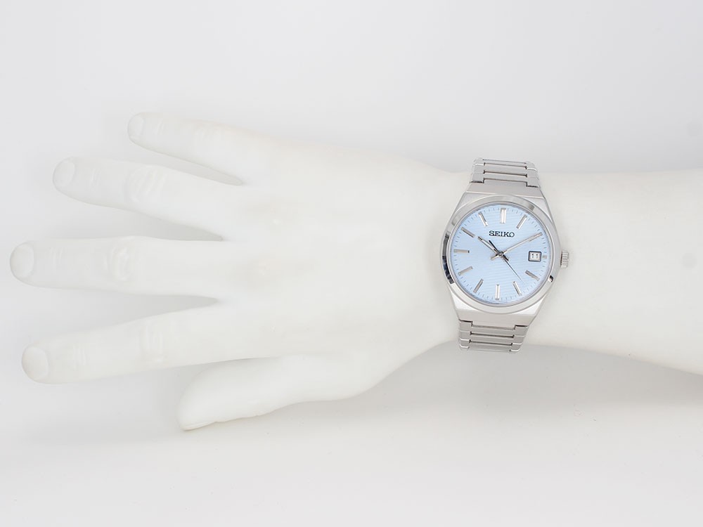 SEIKO SUR599P1 SUR599P Quartz Analog Blue Silver