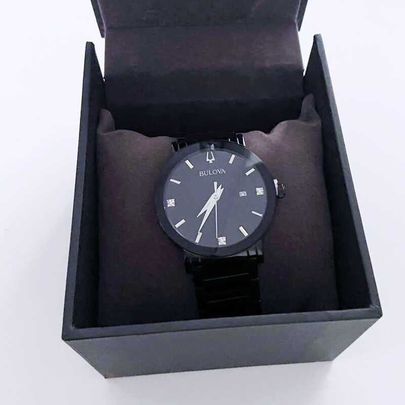 Bulova Men New Modern Futuro Black Dial 3Hand Quartz Watch 98D114（42MM）